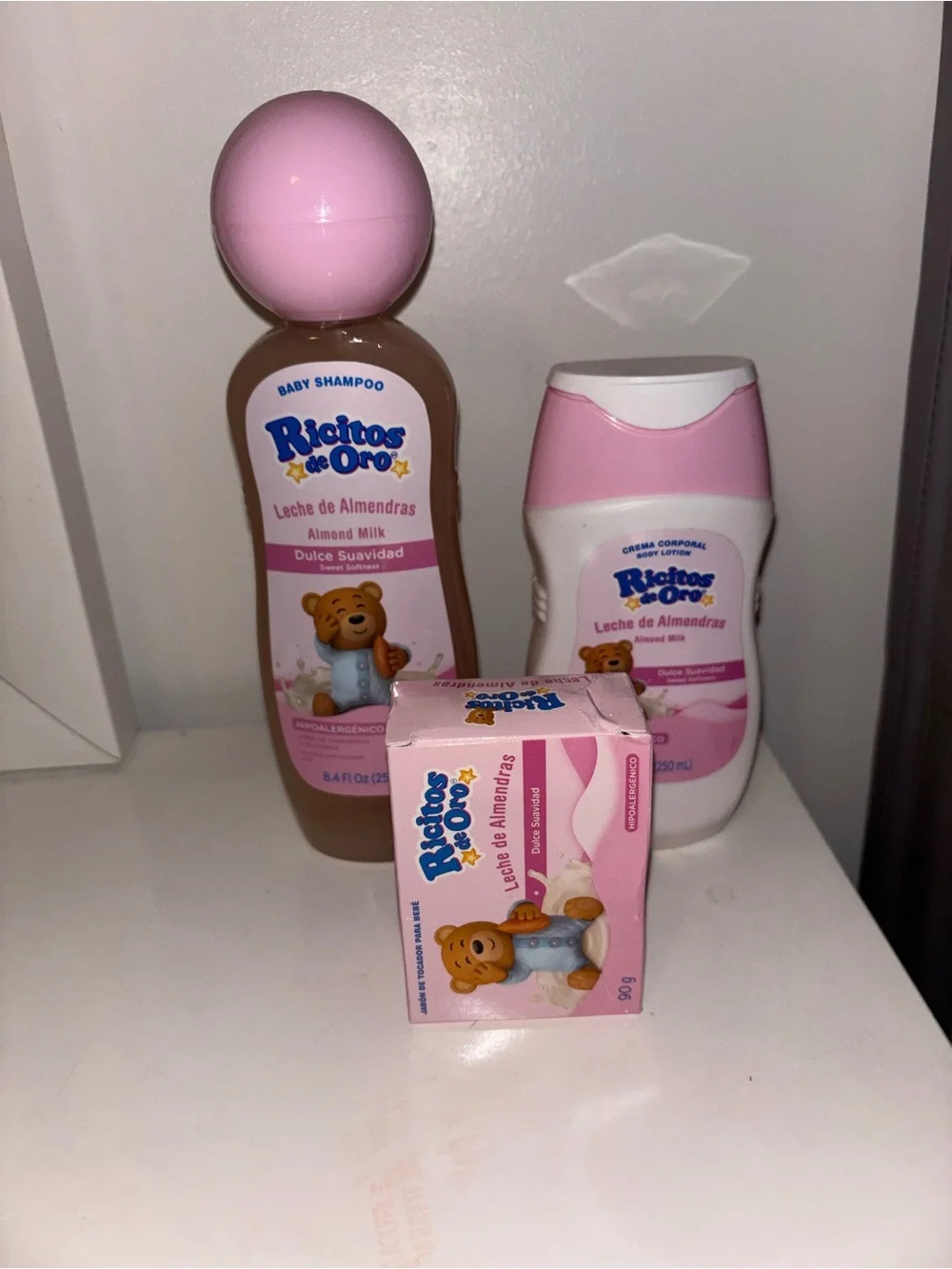 Kids Almond Milk Baby Shampoo & Lotion Set - Pink Ricitos De Oro